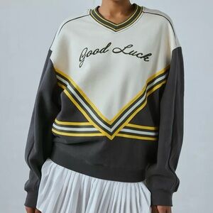 URBAN OUTFITTERS UO BDG Vinny Good Luck Graphic Oversized V-Neck Pullover L NWOT